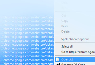 OpenList  from Chrome web store to be run with OffiDocs Chromium online