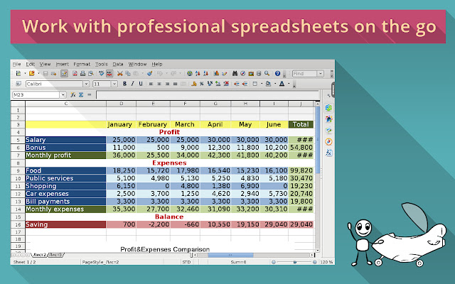 OpenOffice Calc on rollApp  from Chrome web store to be run with OffiDocs Chromium online