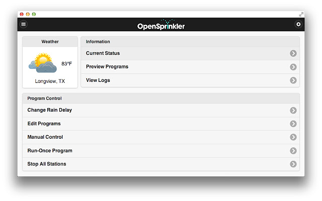 OpenSprinkler  from Chrome web store to be run with OffiDocs Chromium online