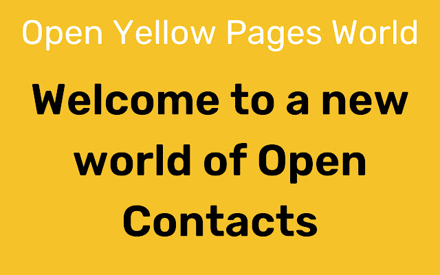 Open Yellow Pages a world of Open Contacts  from Chrome web store to be run with OffiDocs Chromium online