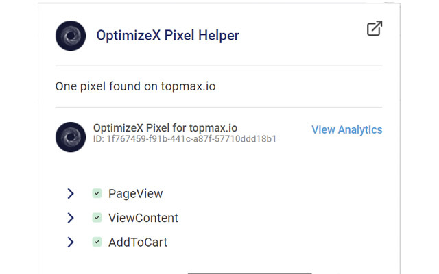 OptimizeX Pixel Helper  from Chrome web store to be run with OffiDocs Chromium online