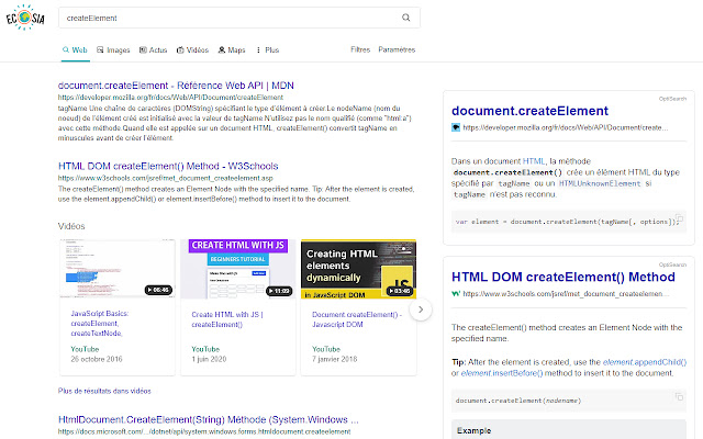 OptiSearch  from Chrome web store to be run with OffiDocs Chromium online