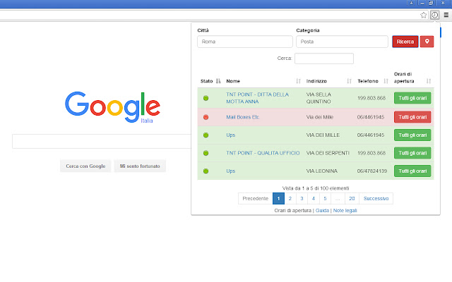 Orari di apertura  from Chrome web store to be run with OffiDocs Chromium online