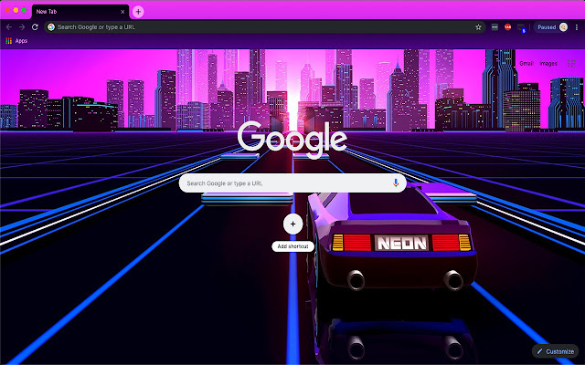 Outrun Theme  from Chrome web store to be run with OffiDocs Chromium online