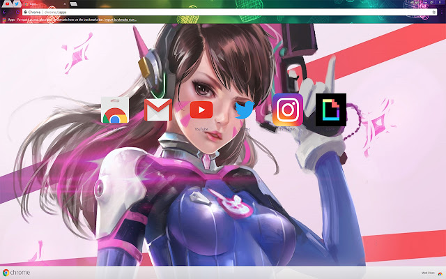 Overwatch D.VA Diva Cute NEW THEME 2017  from Chrome web store to be run with OffiDocs Chromium online