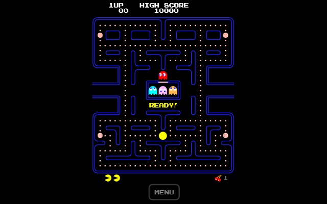 Pacman a pack of 3 pacman heritage games  from Chrome web store to be run with OffiDocs Chromium online