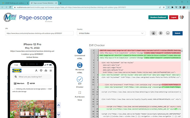 Page oscope by MobileMoxie  from Chrome web store to be run with OffiDocs Chromium online