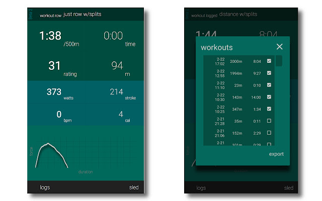 PainSled Indoor Rowing Dashboard  from Chrome web store to be run with OffiDocs Chromium online