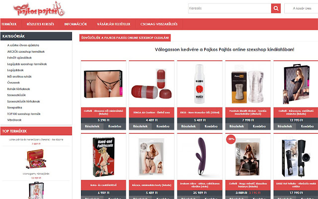 Pajkos Pajtás Online Szexshop  from Chrome web store to be run with OffiDocs Chromium online