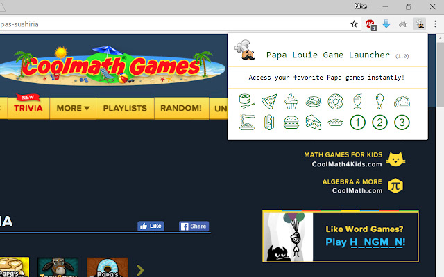 Papa Louie Game Launcher  from Chrome web store to be run with OffiDocs Chromium online