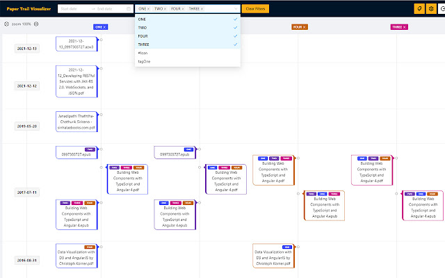 Paper Trail Visualizer  from Chrome web store to be run with OffiDocs Chromium online