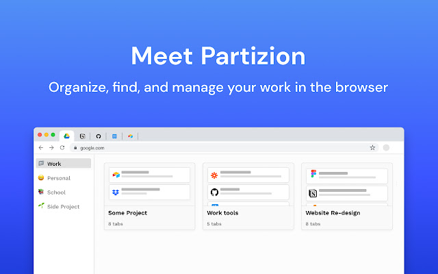 Partizion  from Chrome web store to be run with OffiDocs Chromium online