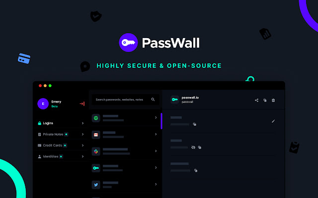 Passwall Free Password Manager  from Chrome web store to be run with OffiDocs Chromium online