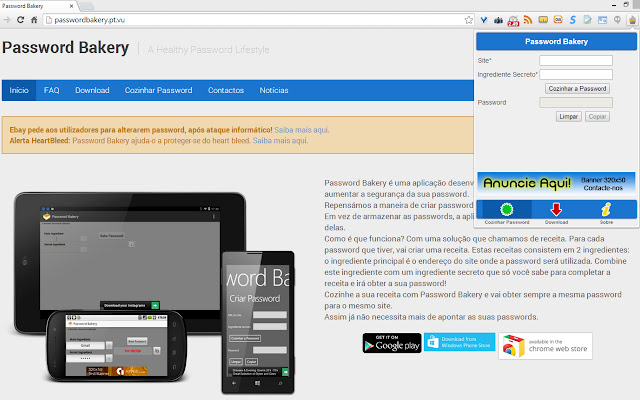 Password Bakery  from Chrome web store to be run with OffiDocs Chromium online