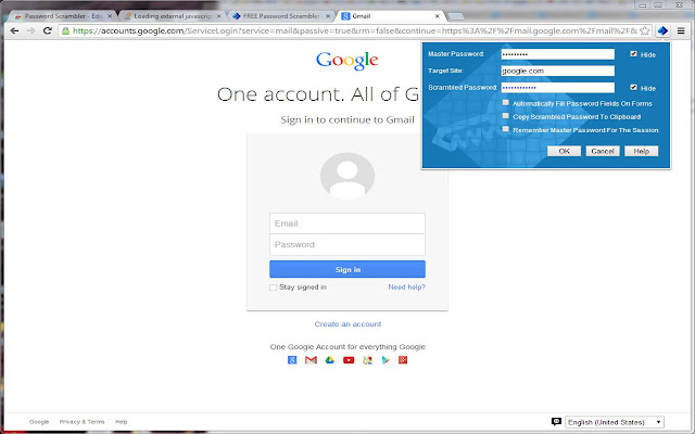 Password Scrambler  from Chrome web store to be run with OffiDocs Chromium online