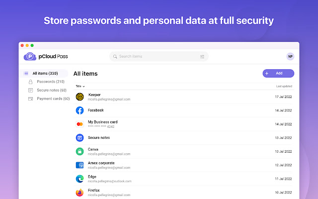 pCloud Pass Password manager  from Chrome web store to be run with OffiDocs Chromium online