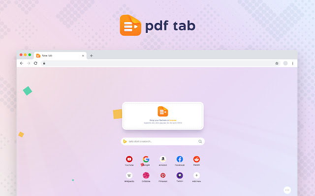 PDF Tab PDF Converter in a New Tab  from Chrome web store to be run with OffiDocs Chromium online