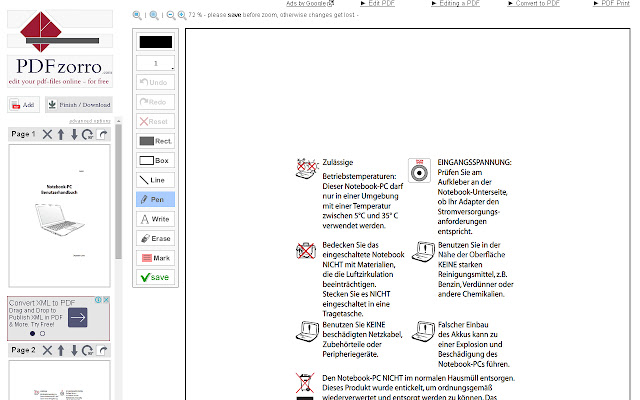 PDFzorro Online PDF Editor  from Chrome web store to be run with OffiDocs Chromium online