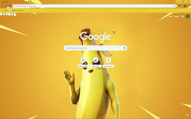 Peely Banana Fortnite Skin Theme  from Chrome web store to be run with OffiDocs Chromium online