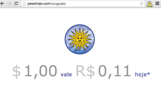 Peso Uruguaio Hoje  from Chrome web store to be run with OffiDocs Chromium online