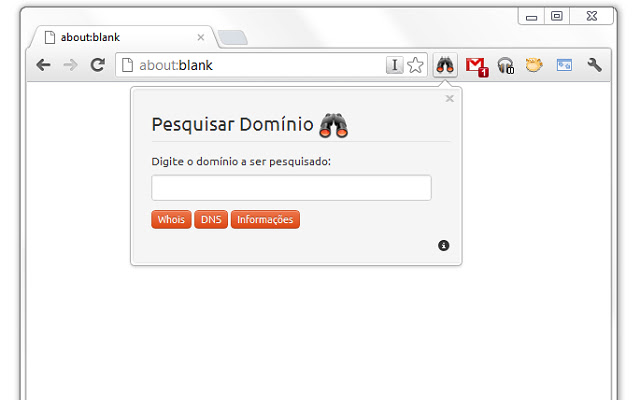 Pesquisar Domínios  from Chrome web store to be run with OffiDocs Chromium online