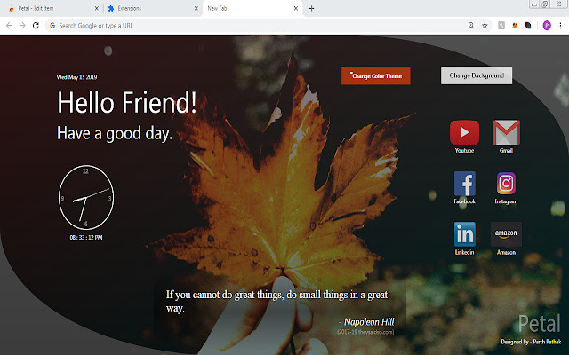 Petal  from Chrome web store to be run with OffiDocs Chromium online