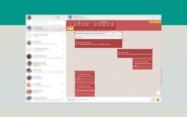 PGP for WhatsApp  from Chrome web store to be run with OffiDocs Chromium online