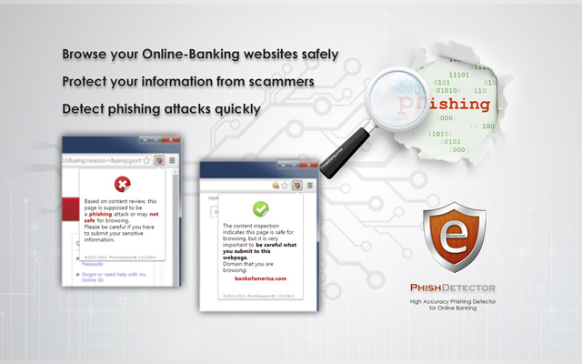 PhishDetector True Phishing Detection  from Chrome web store to be run with OffiDocs Chromium online