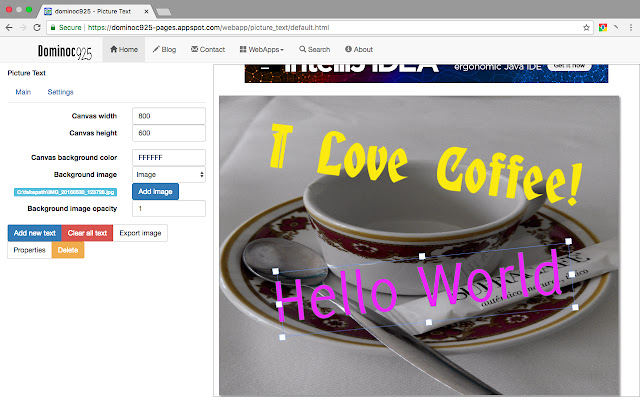 Picture Text  from Chrome web store to be run with OffiDocs Chromium online