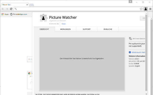 Picture Watcher  from Chrome web store to be run with OffiDocs Chromium online