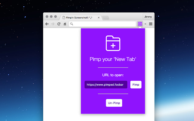 Pimp your New Tab  from Chrome web store to be run with OffiDocs Chromium online