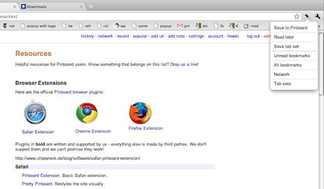 Pinboard Tools  from Chrome web store to be run with OffiDocs Chromium online