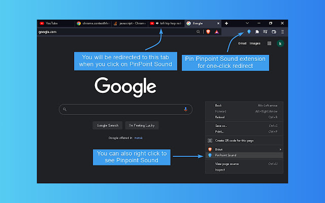 Pinpoint Sound  from Chrome web store to be run with OffiDocs Chromium online