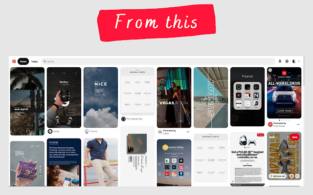 Pinterest Ads Only  from Chrome web store to be run with OffiDocs Chromium online