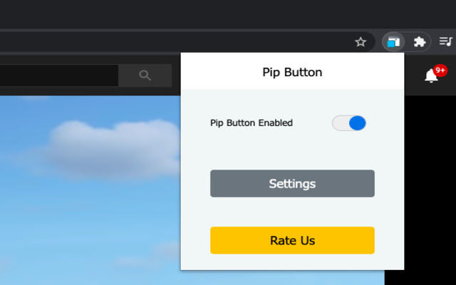 Pip Button  from Chrome web store to be run with OffiDocs Chromium online