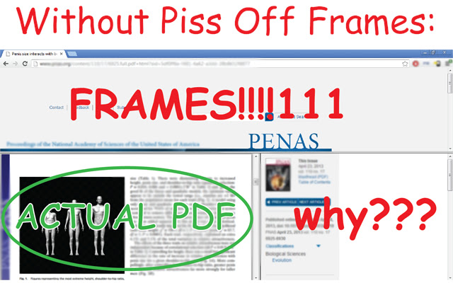 Piss off, publisher frames!  from Chrome web store to be run with OffiDocs Chromium online