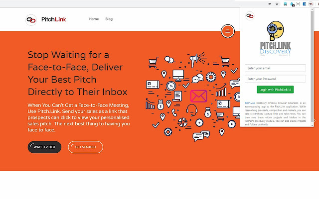 Pitch.Link Discovery  from Chrome web store to be run with OffiDocs Chromium online