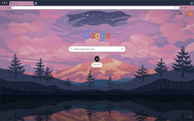 Pixel Forest Sunset Theme  from Chrome web store to be run with OffiDocs Chromium online