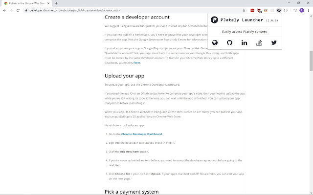 PJately Launcher  from Chrome web store to be run with OffiDocs Chromium online