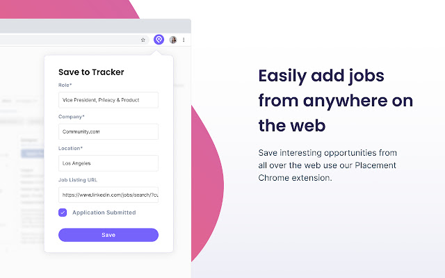 Placement Tracker  from Chrome web store to be run with OffiDocs Chromium online