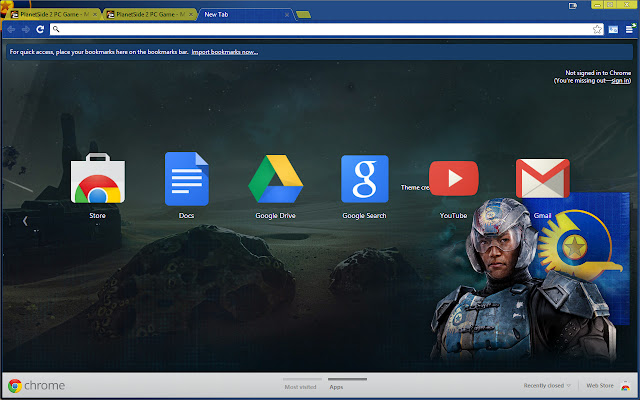 Planetside 2 New Conglomerate theme  from Chrome web store to be run with OffiDocs Chromium online