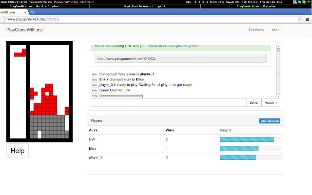 PlayGameWith.me  from Chrome web store to be run with OffiDocs Chromium online