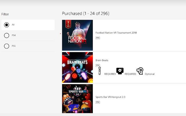 PlayStation Store  Library Enhanced  from Chrome web store to be run with OffiDocs Chromium online