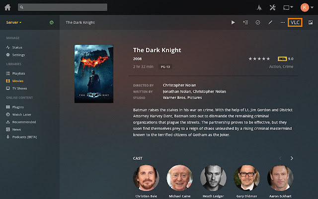 Plex to VLC  from Chrome web store to be run with OffiDocs Chromium online