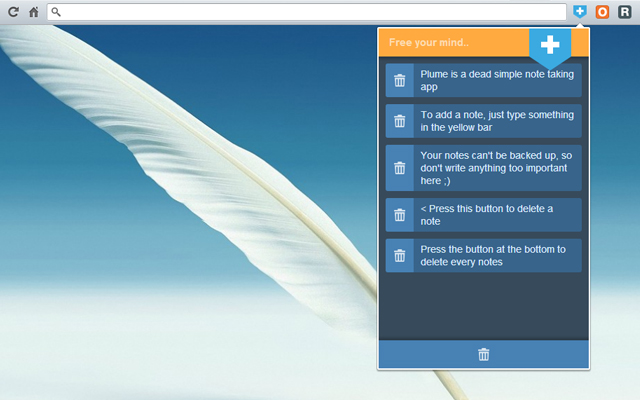 Plume: Super simple todolist  from Chrome web store to be run with OffiDocs Chromium online