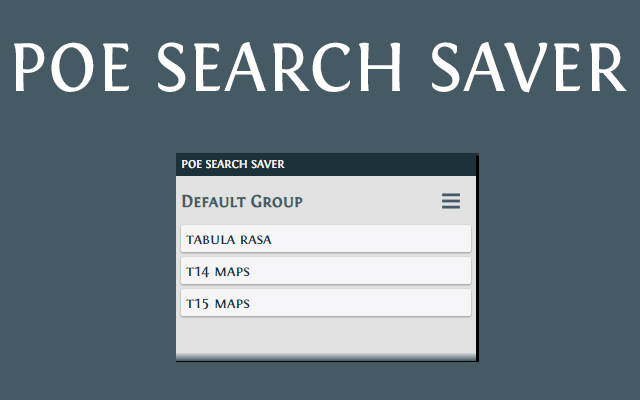 POE Search Saver  from Chrome web store to be run with OffiDocs Chromium online