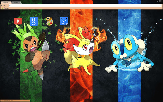 Pokemon X/Y: Starter pokemons theme 1280x720  from Chrome web store to be run with OffiDocs Chromium online