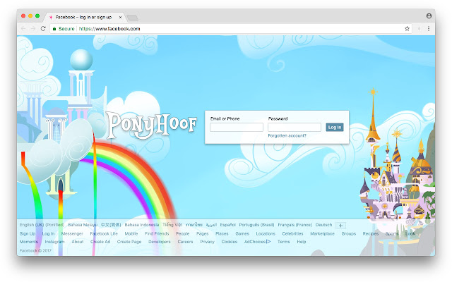 Ponyhoof  from Chrome web store to be run with OffiDocs Chromium online