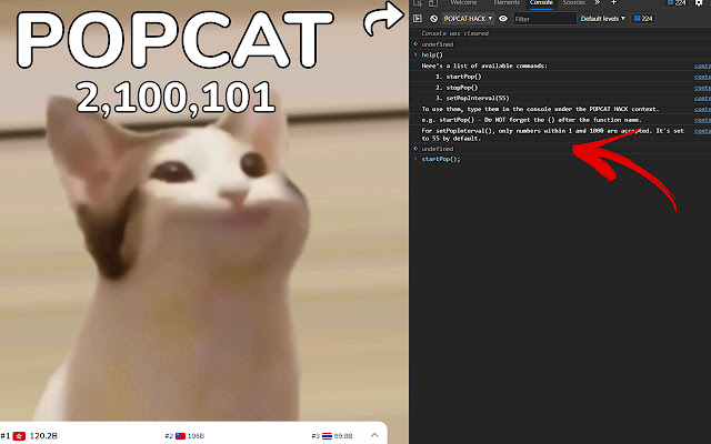 POPCAT HACK  from Chrome web store to be run with OffiDocs Chromium online