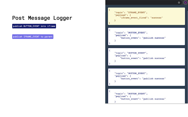 post message logger  from Chrome web store to be run with OffiDocs Chromium online